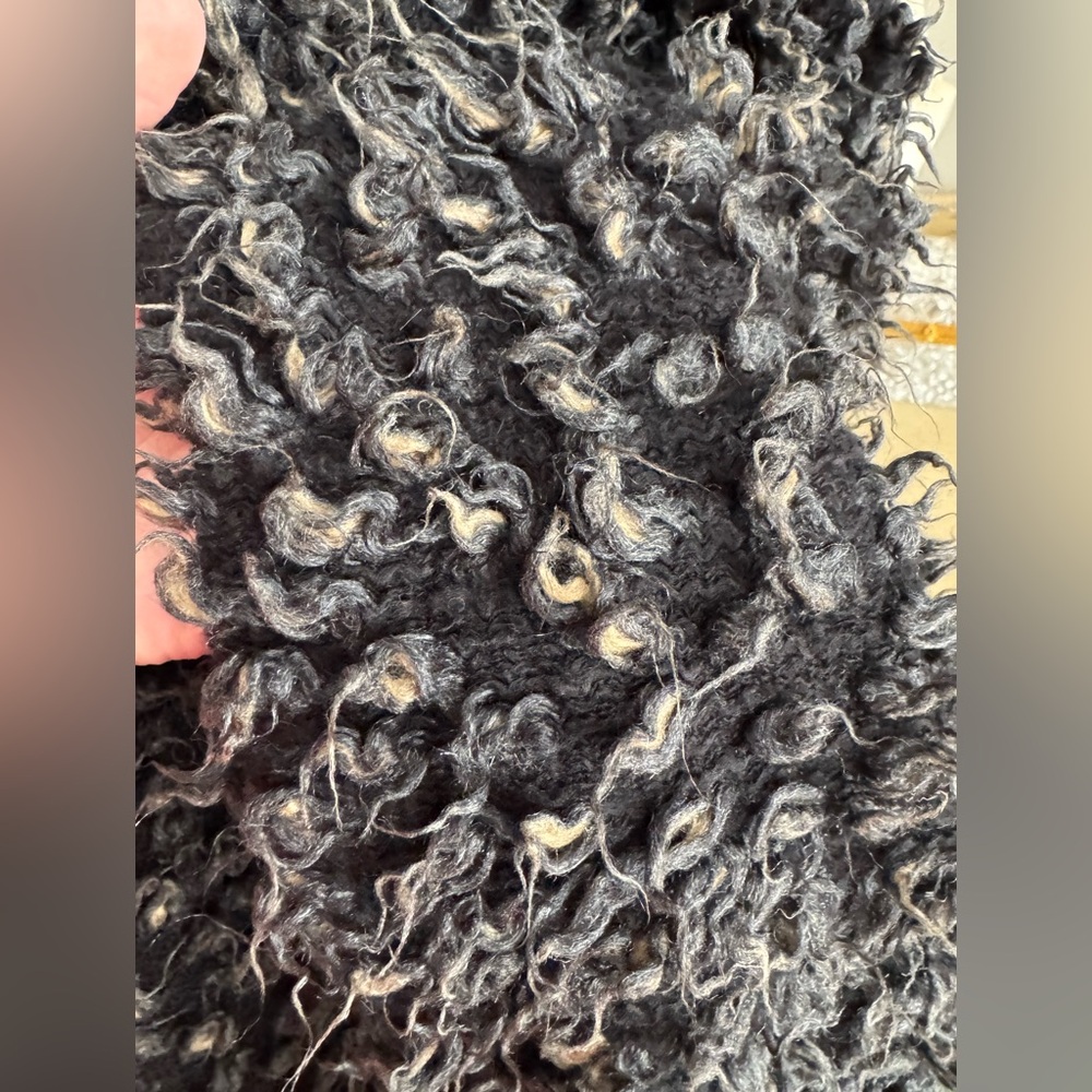 Cozy Curly Faux Fur  Coat - Black multi - Picture 4 of 10